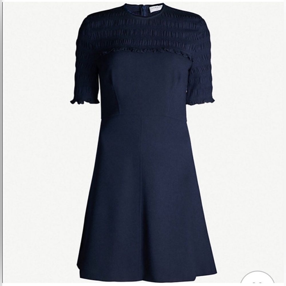 Sandro Fit and Flare Crepe Navy Dress Size 2 - Picture 11 of 15